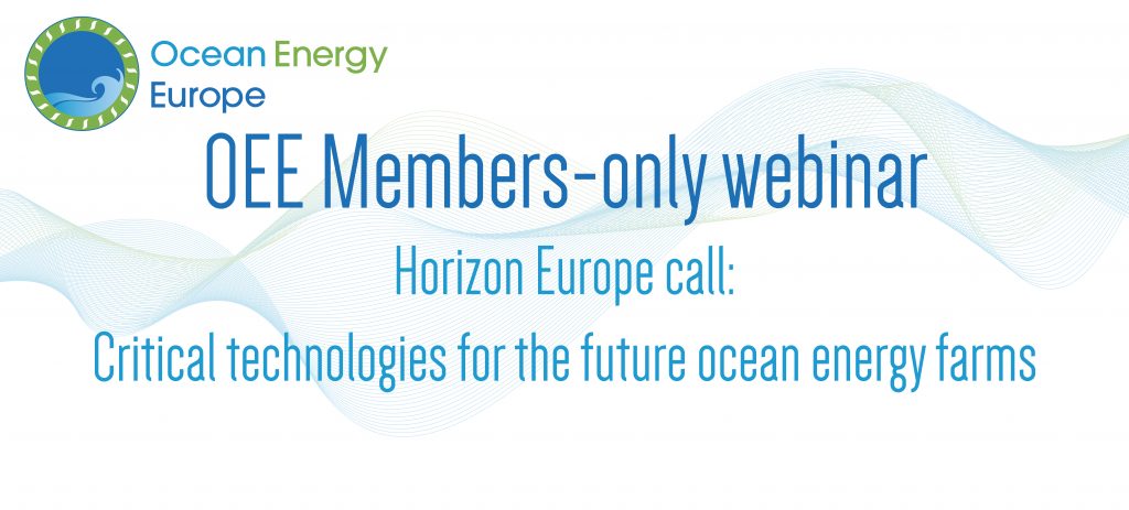 Horizon Europe call: Critical technologies for the future ocean energy farms